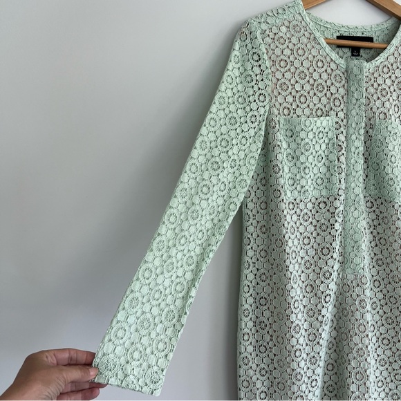 VICTORIA BECKHAM x Target Mint Green Lace Sheer Cotton Blend Dress Sz L NWT - Picture 8 of 16